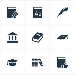 set of simple reading icons vector image