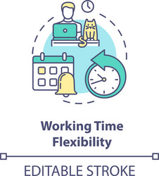 Working time flexibility concept icon vector