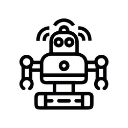 ai robot with mechanical arms icon vector image