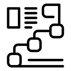 algorithm showing data processing with connecting vector image