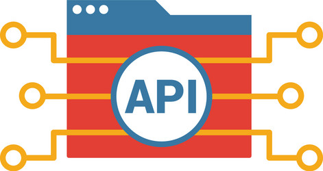 api icon simple element from web development vector image