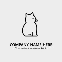 cat character black and white for logo company Vector Image