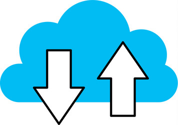 cloud computing with arrows vector image
