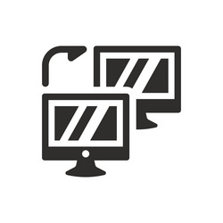 computer sync icon on white background vector image