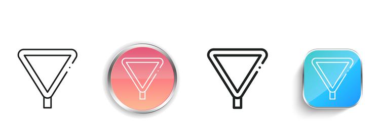 give way icon thin linear regular and button vector image