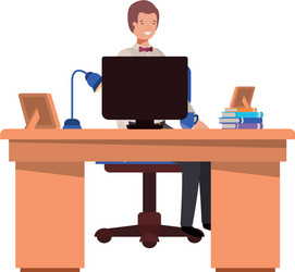 man working in office avatar character vector image