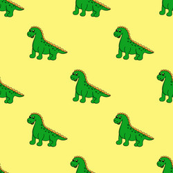 seamless pattern with colorful dinosaur vector image