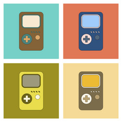 Assembly flat icon game console vector