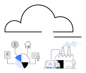 cloud-based ecosystem connecting blockchain data vector image