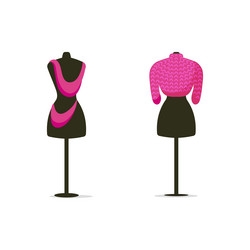 mannequin flat color objects set vector