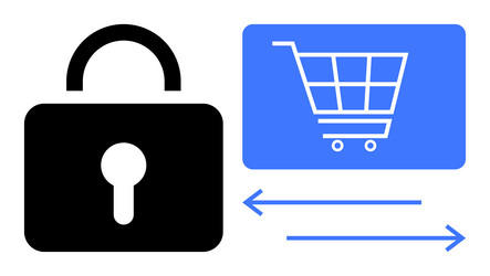 secure online shopping with encryption and data vector image