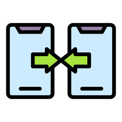 Api phone data exchange icon flat vector