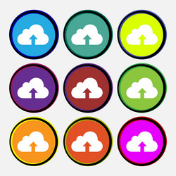 backup icon sign nine multi colored round buttons vector image