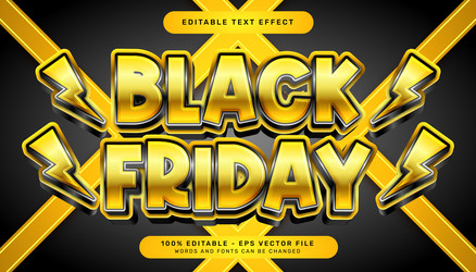 black friday 3d text effect and editable vector image