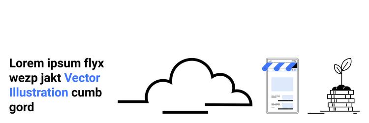 cloud storage concept with mobile app and growing vector image