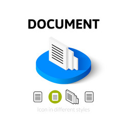 Document icon in different style vector