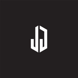 jj logo monogram with hexagon shape style design vector image