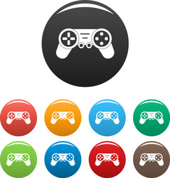 joystick drone control icons set color vector