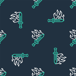 line sword for game icon isolated seamless vector image