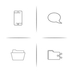 network and database simple linear icons set vector image