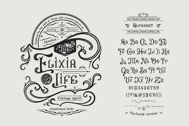 The Elixir Typeface vector image