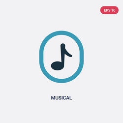 two color musical icon from user interface vector image