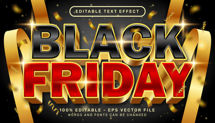black friday 3d text effect and editable vector image