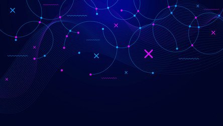 connecting dots and circle lines background vector image