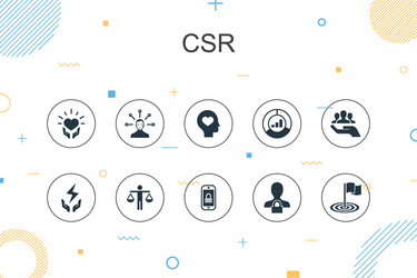 Csr trendy infographic template thin line design vector