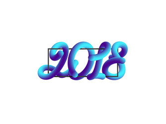 Fluid 2018 Numbers with Frame vector image