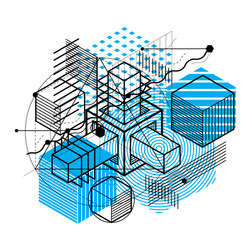 isometric linear abstract background lined vector image