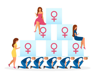 Matriarchy political system metaphor flat vector