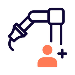 mechanical arm designed to help user vector image