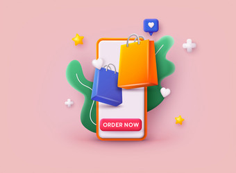 online shopping on application and website vector image