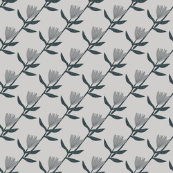 seamless botanic pattern with tulip diagonal vector image