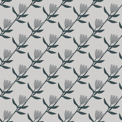 Seamless botanic pattern with tulip diagonal vector