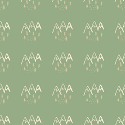 seamless pattern with trees and mountains vector image