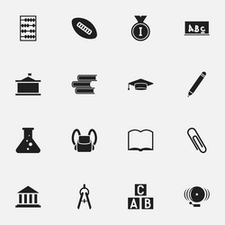 set of 16 editable university icons includes vector image