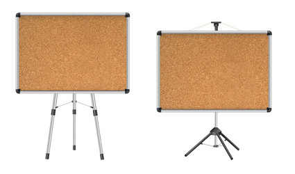 cork board with wood frame empty corkboard vector image