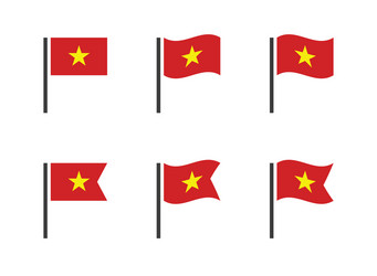 Flag socialist republic vietnam icons vector