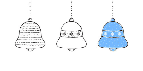 Hanging christmas icons decorations vector