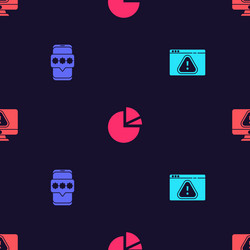 set browser with exclamation mark mobile vector image
