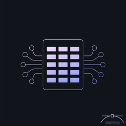 data to a spreadsheet icon with gradient vector image