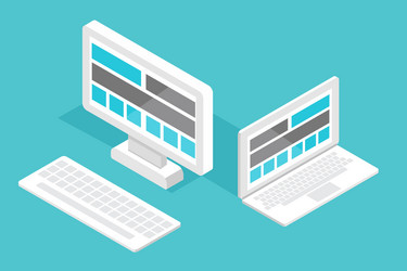 Responsive pc flat design modern seo vector