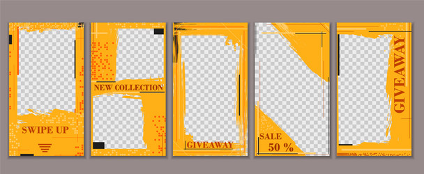 stories template with empty transparent space vector image