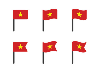 vietnam flag icon set socialist vector