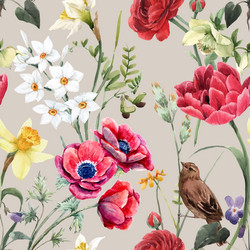 Watercolor Floral Pattern Vector Image