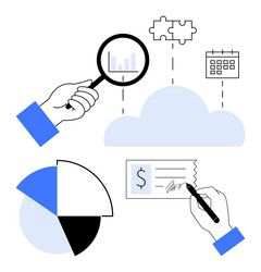 data analysis and planning concept with graphs vector image