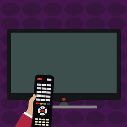 hand holding computer remote control infront vector image
