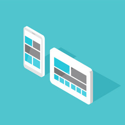 Responsive pc flat design modern seo vector